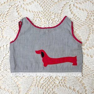 Vintage 1960s Prim N Pretty Girls 4 Years Dachshund Applique Crop Top Shirt